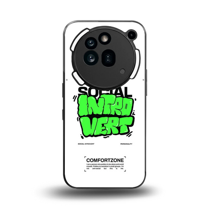Social Introvert back phone cover | glass case for nothing phone 3a pro