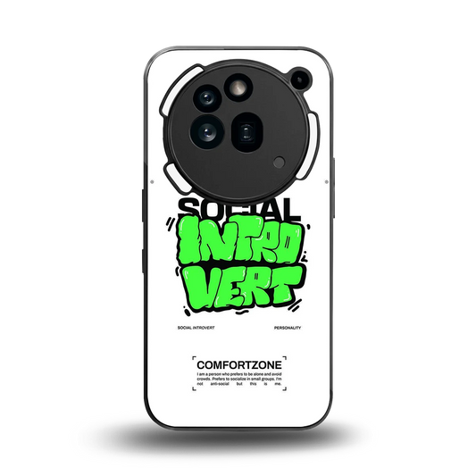 Social Introvert back phone cover | glass case for nothing phone 3a pro