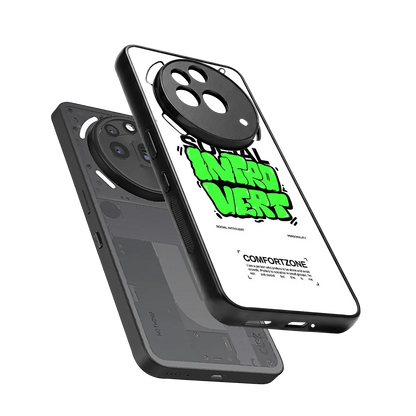 Social Introvert sleek nothing phone 3a pro cover with tempered glass back and TPU edges