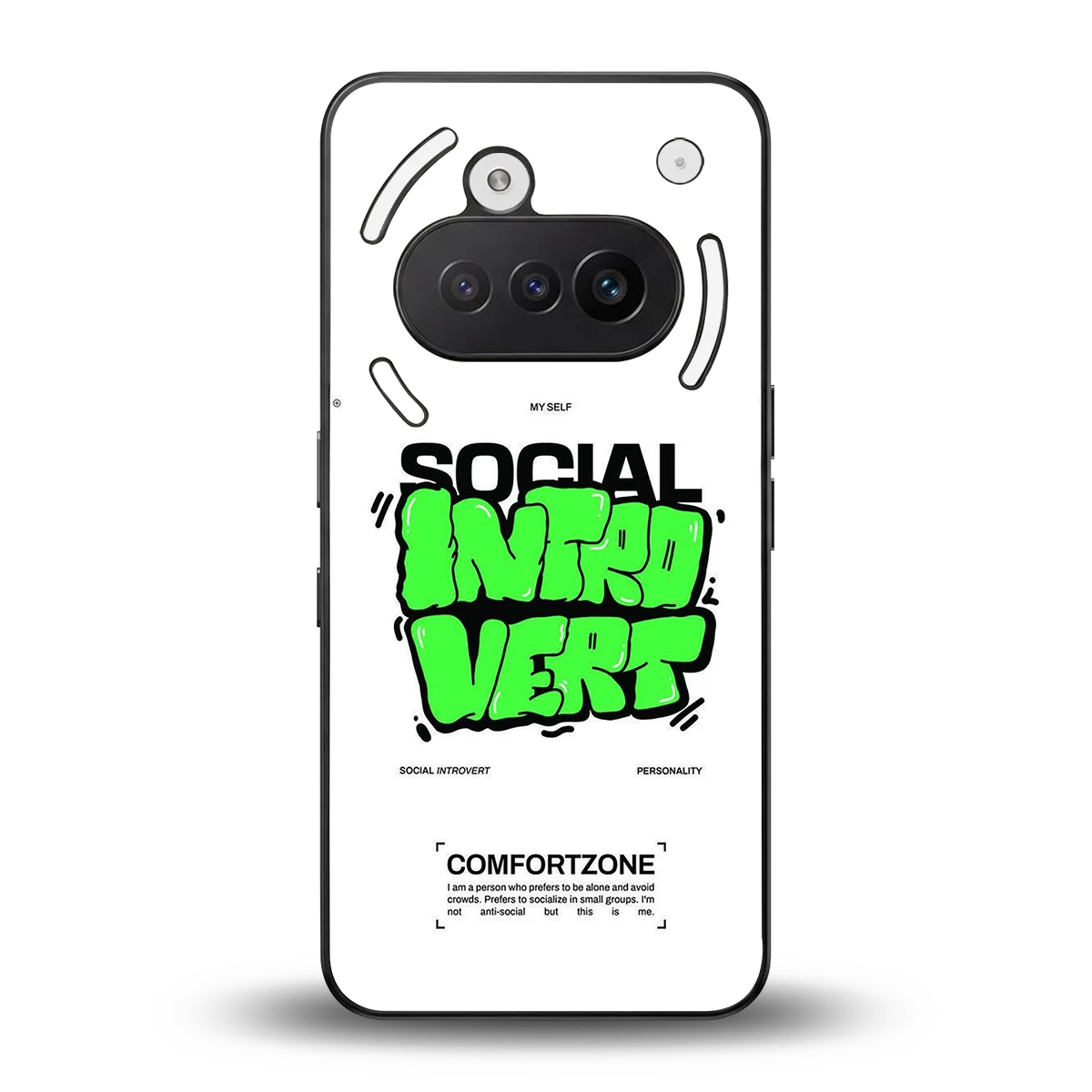 Social Introvert back phone cover | glass case for nothing phone 3a