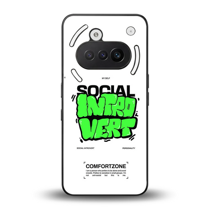 Social Introvert back phone cover | glass case for nothing phone 3a