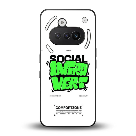 Social Introvert back phone cover | glass case for nothing phone 3a