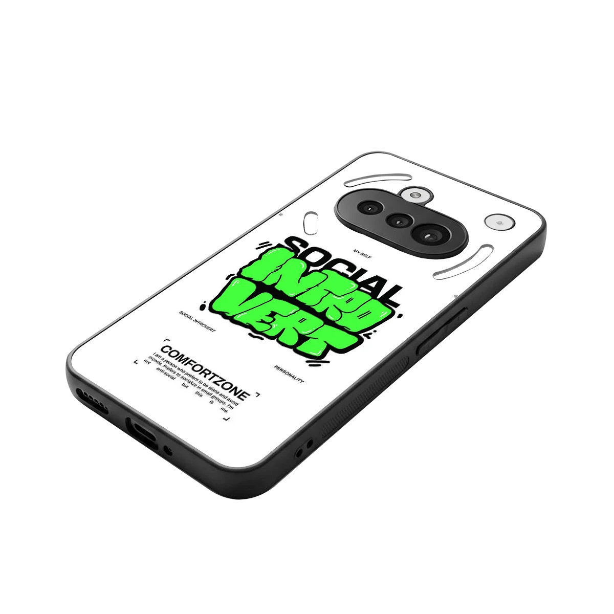 Social Introvert stylish phone case for nothing phone 3a | glossy glass and slim fit