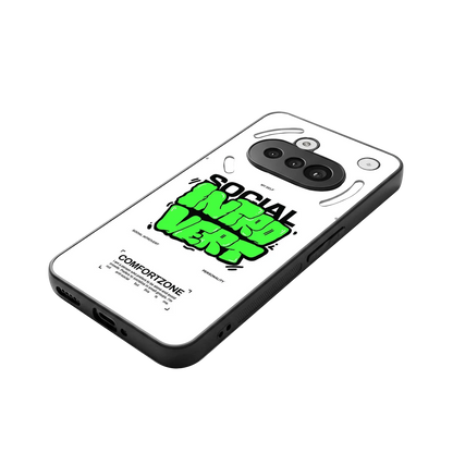 Social Introvert stylish phone case for nothing phone 3a | glossy glass and slim fit
