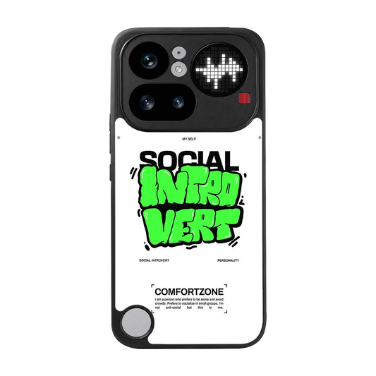 Social Introvert back phone cover | glass case for nothing phone 4a pro