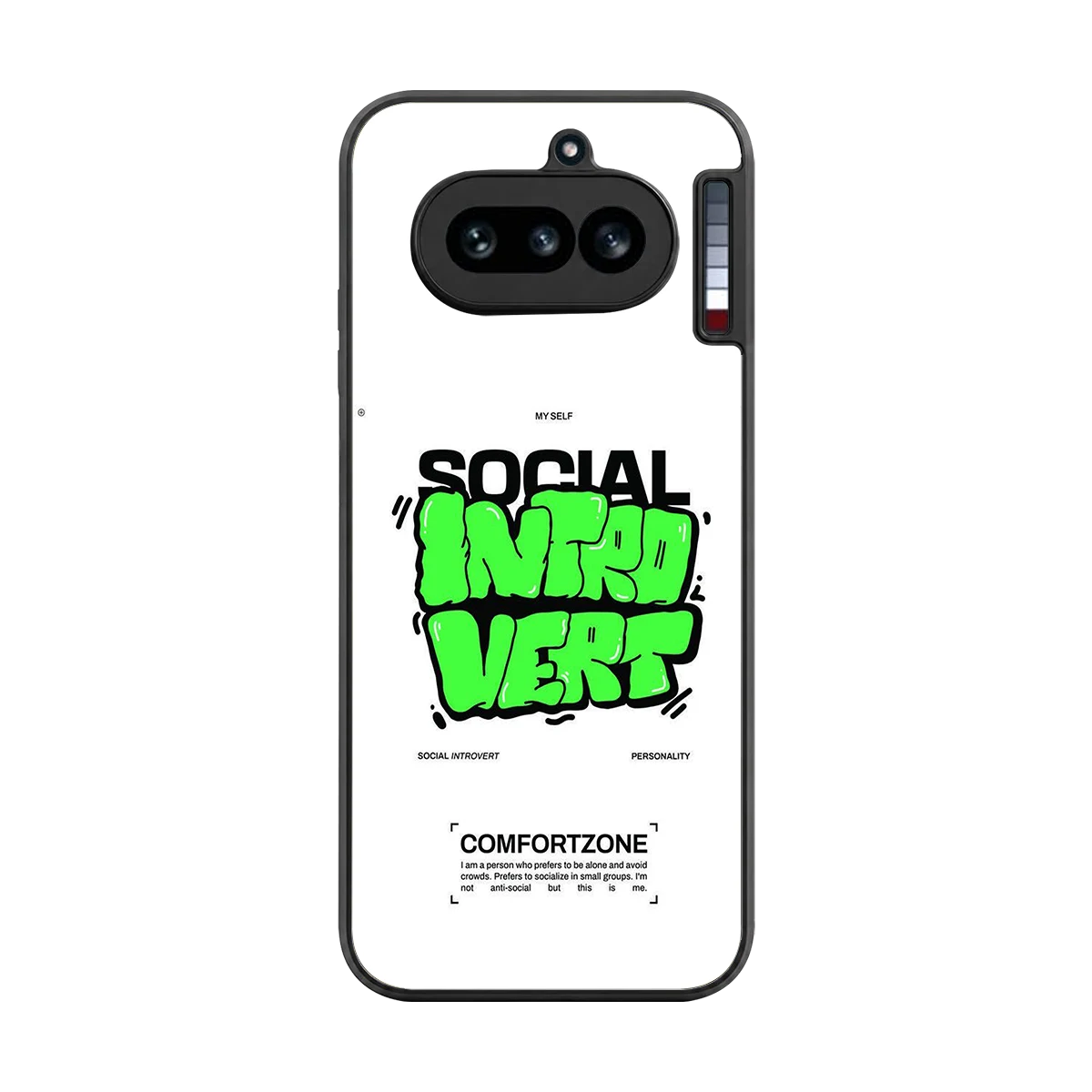 Social Introvert back phone cover | glass case for nothing phone 4a