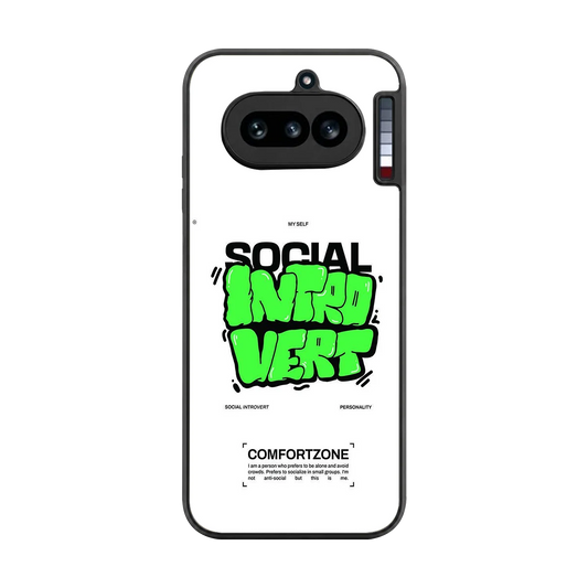 Social Introvert back phone cover | glass case for nothing phone 4a