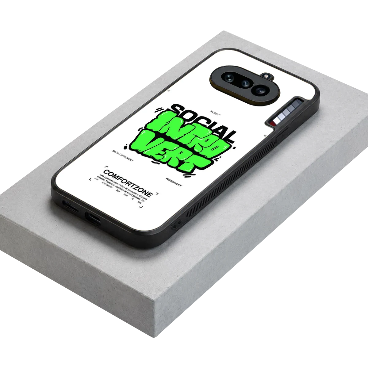 Social Introvert stylish phone case for nothing phone 4a | glossy glass and slim fit
