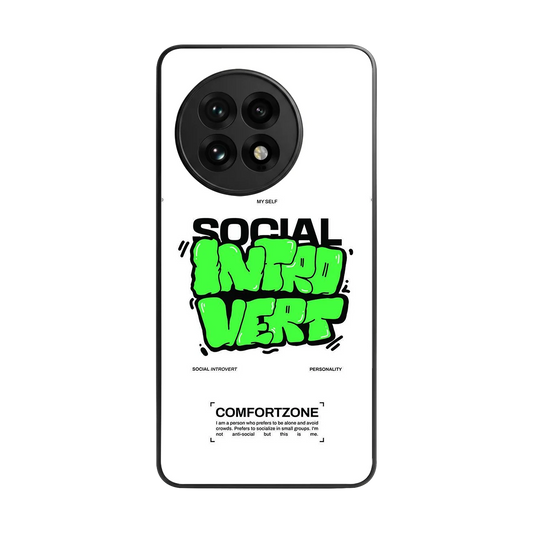 Social Introvert back phone cover | glass case for oneplus 13r
