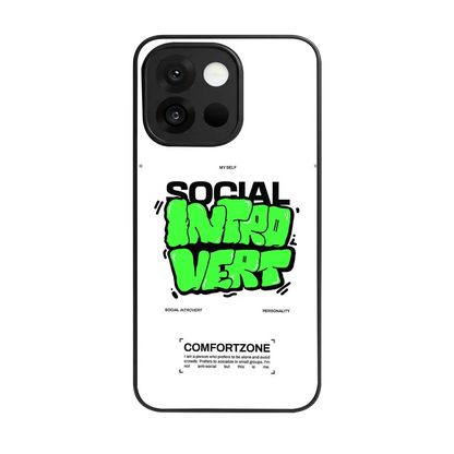 Social Introvert back phone cover | glass case for oneplus 13s