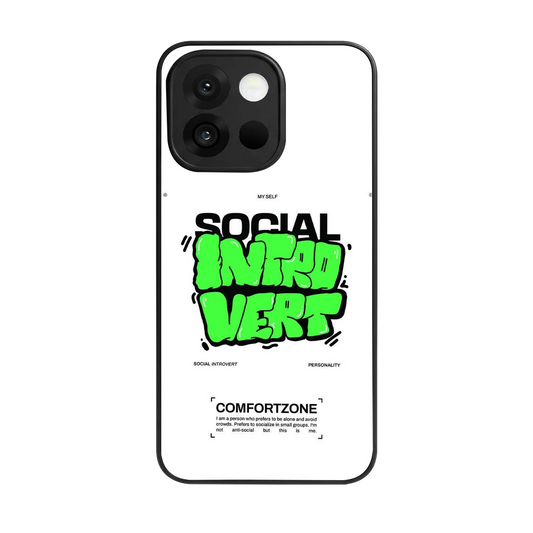 Social Introvert back phone cover | glass case for oneplus 13s