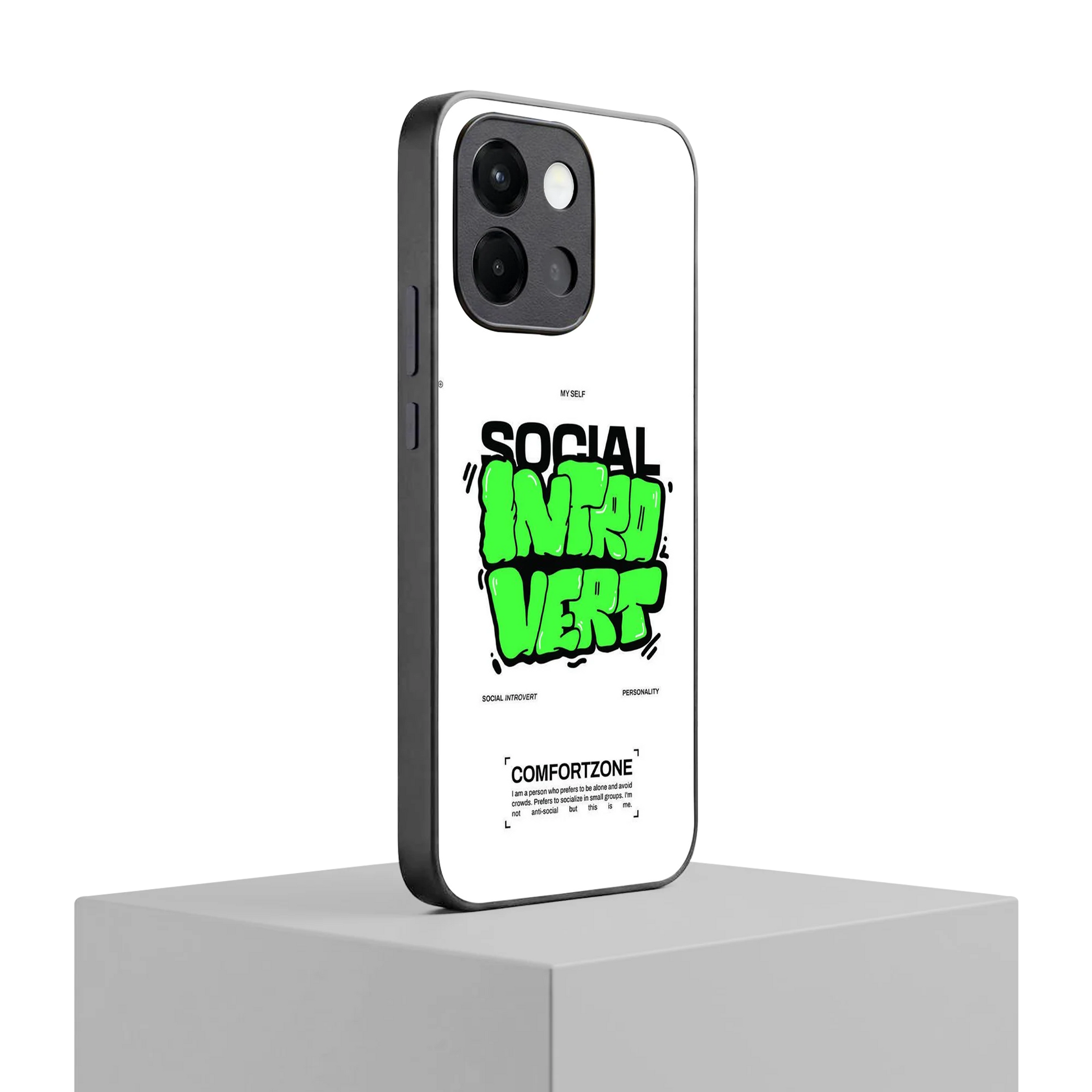 Social Introvert oneplus 13s mobile cover | shockproof glass phone case