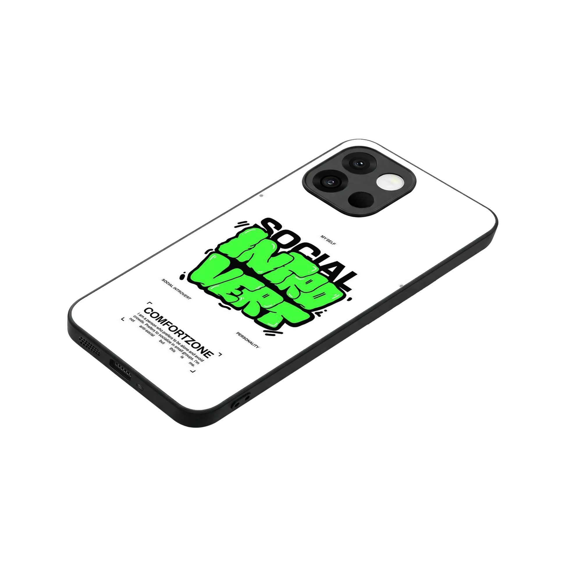 Social Introvert stylish phone case for oneplus 13s | glossy glass and slim fit