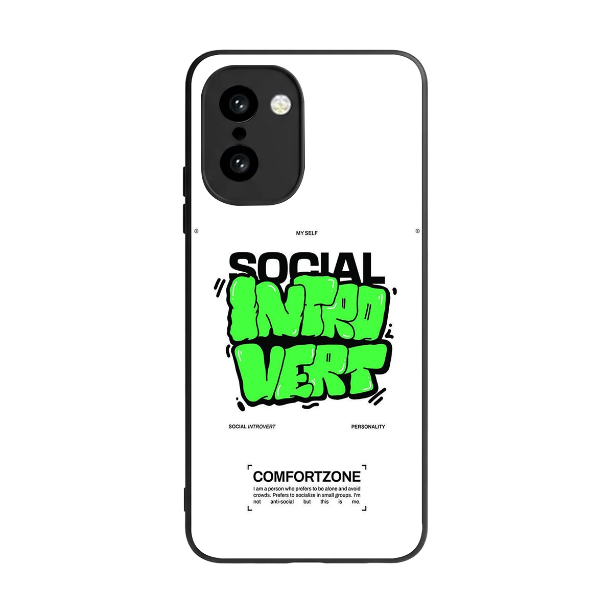 Social Introvert back phone cover | glass case for oneplus 15r