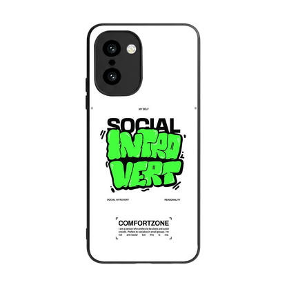 Social Introvert back phone cover | glass case for oneplus 15r