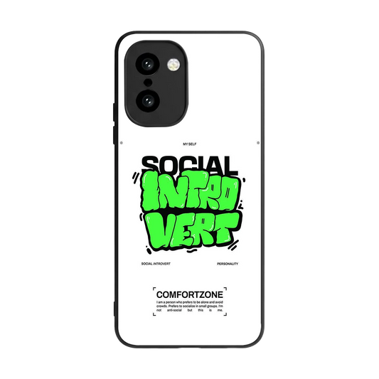 Social Introvert back phone cover | glass case for oneplus 15r