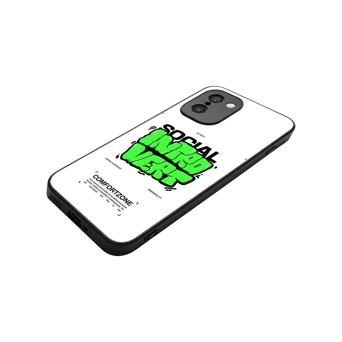 Social Introvert stylish phone case for oneplus 15r | glossy glass and slim fit