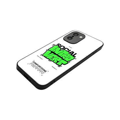 Social Introvert stylish phone case for oneplus 15r | glossy glass and slim fit