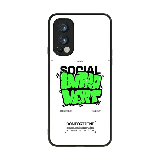 Social Introvert back phone cover | glass case for oneplus nord 2