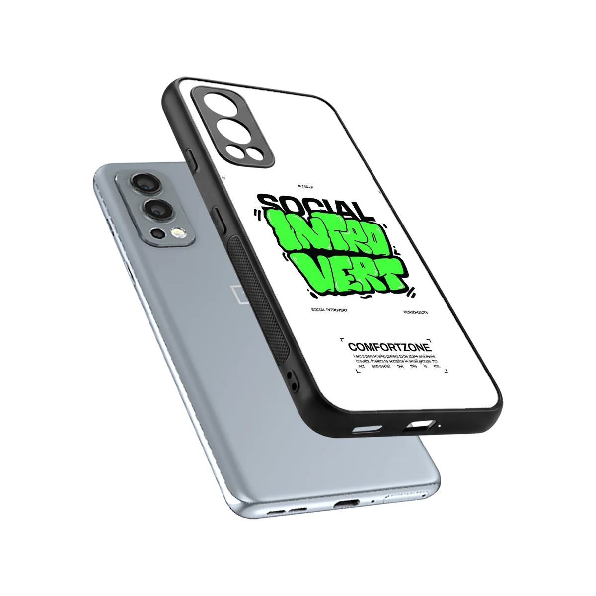 Social Introvert sleek oneplus nord 2 cover with tempered glass back and TPU edges