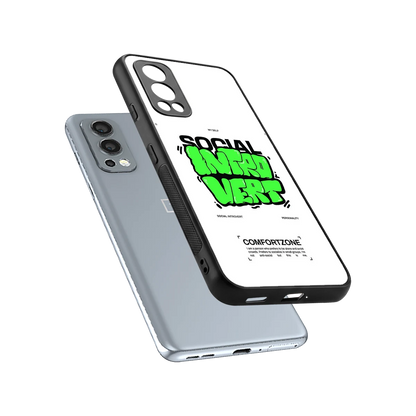 Social Introvert sleek oneplus nord 2 cover with tempered glass back and TPU edges
