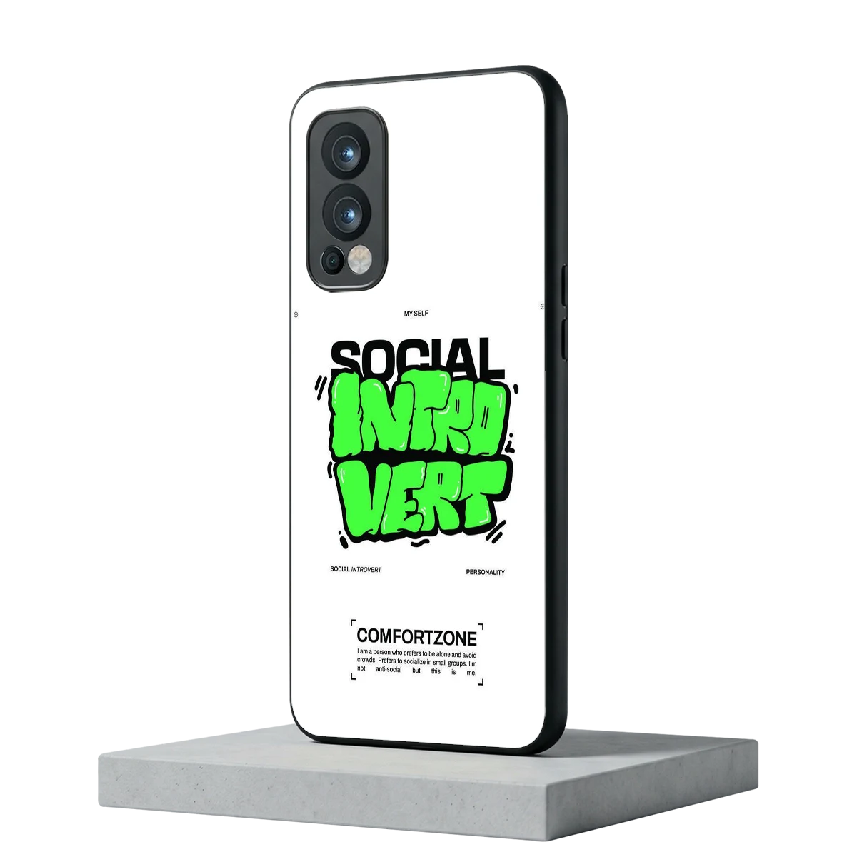 Social Introvert oneplus nord 2 mobile cover | shockproof glass phone case