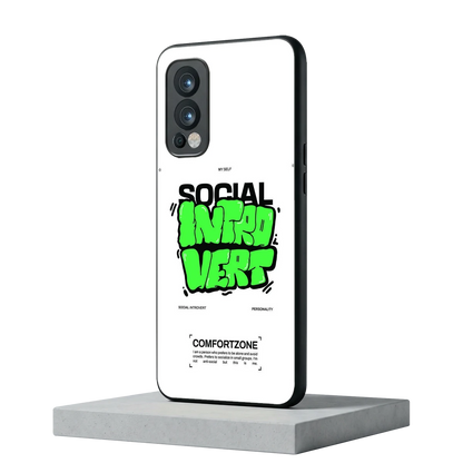 Social Introvert oneplus nord 2 mobile cover | shockproof glass phone case
