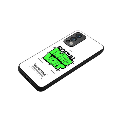 Social Introvert stylish phone case for oneplus nord 2 | glossy glass and slim fit