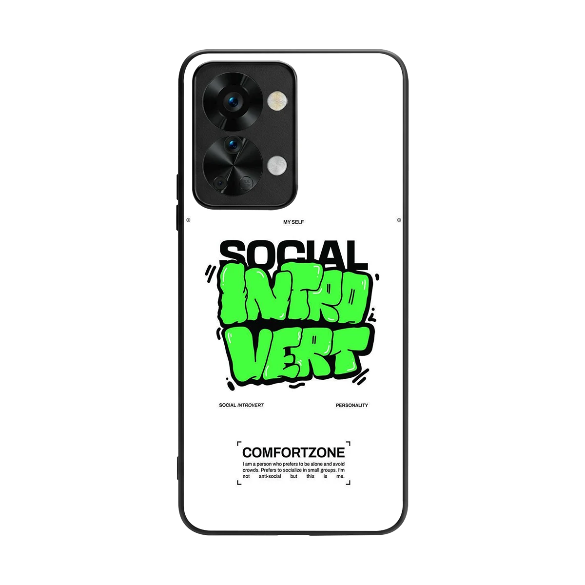 Social Introvert back phone cover | glass case for oneplus nord 2t