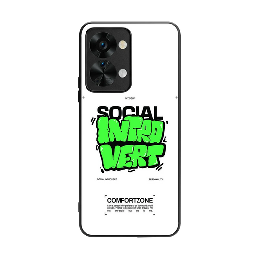 Social Introvert back phone cover | glass case for oneplus nord 2t