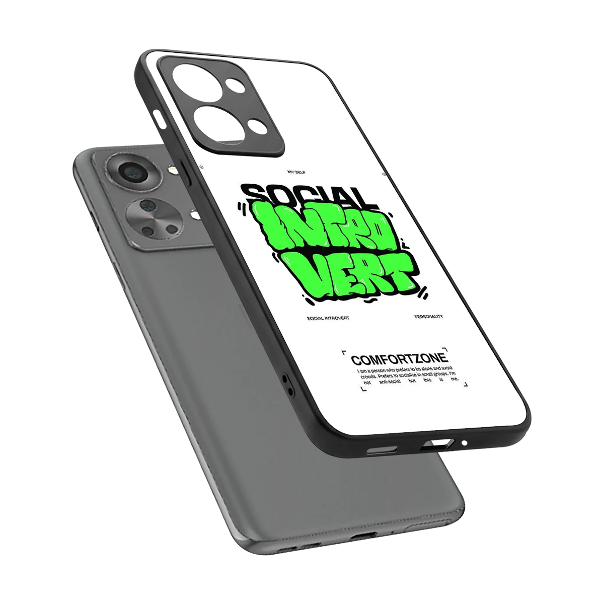 Social Introvert sleek oneplus nord 2t cover with tempered glass back and TPU edges