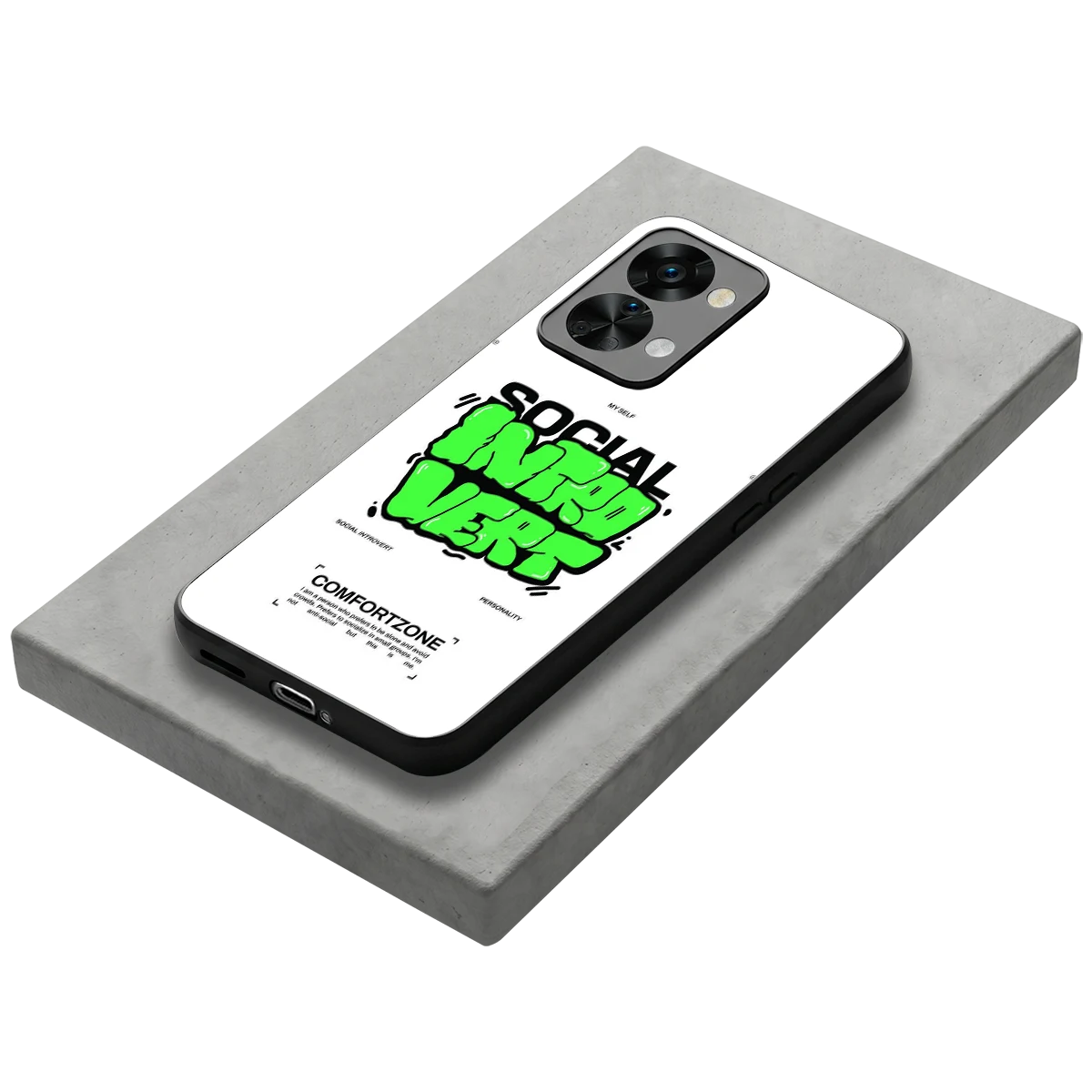 Social Introvert stylish phone case for oneplus nord 2t | glossy glass and slim fit