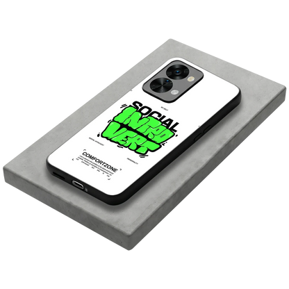 Social Introvert stylish phone case for oneplus nord 2t | glossy glass and slim fit