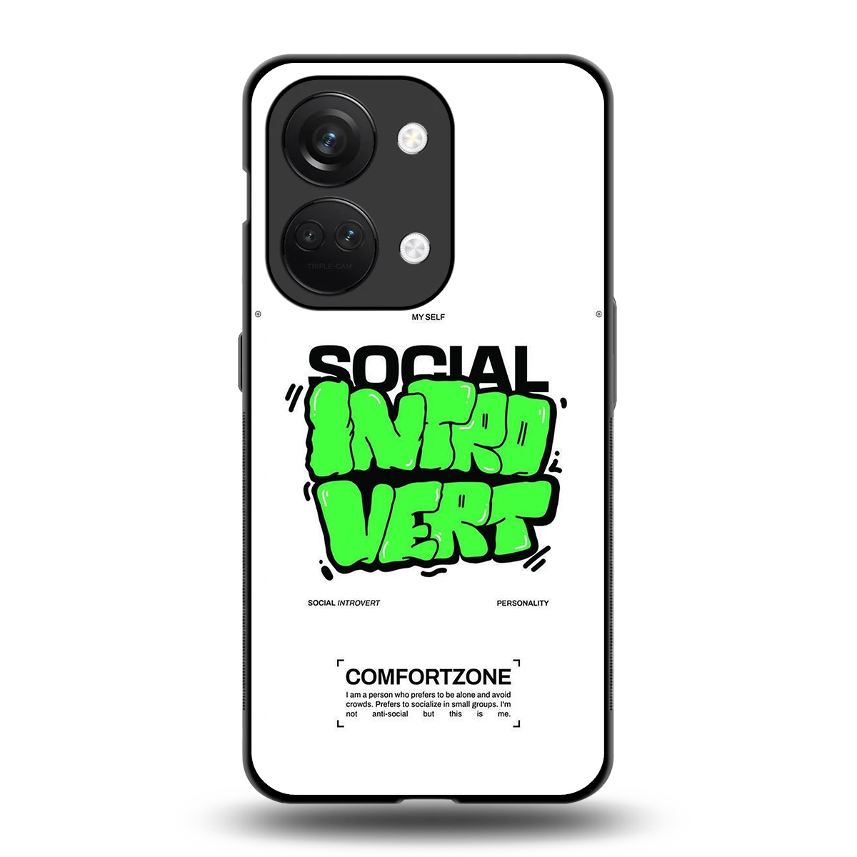 Social Introvert back phone cover | glass case for oneplus nord 3