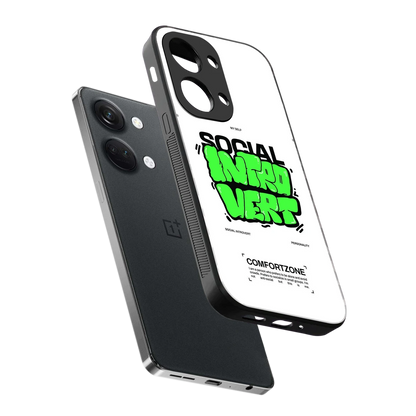Social Introvert sleek oneplus nord 3 cover with tempered glass back and TPU edges