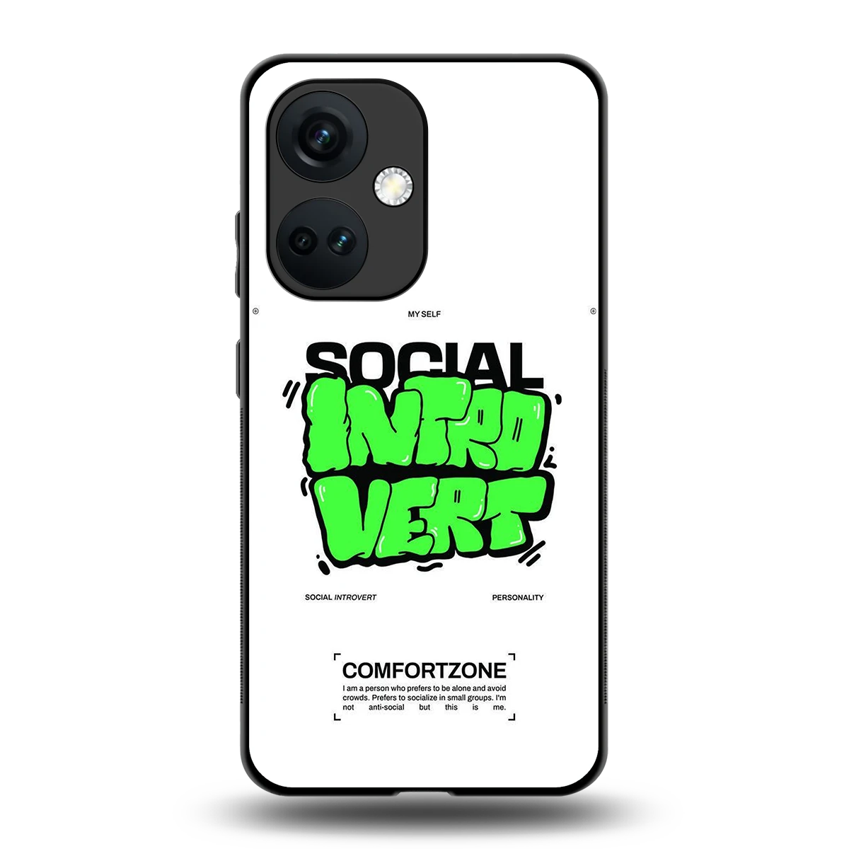 Social Introvert back phone cover | glass case for oneplus nord ce 3