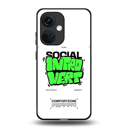 Social Introvert back phone cover | glass case for oneplus nord ce 3