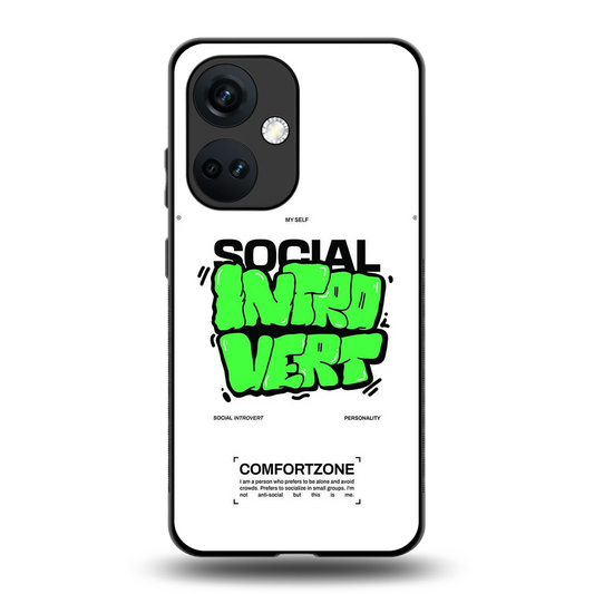 Social Introvert back phone cover | glass case for oneplus nord ce 3