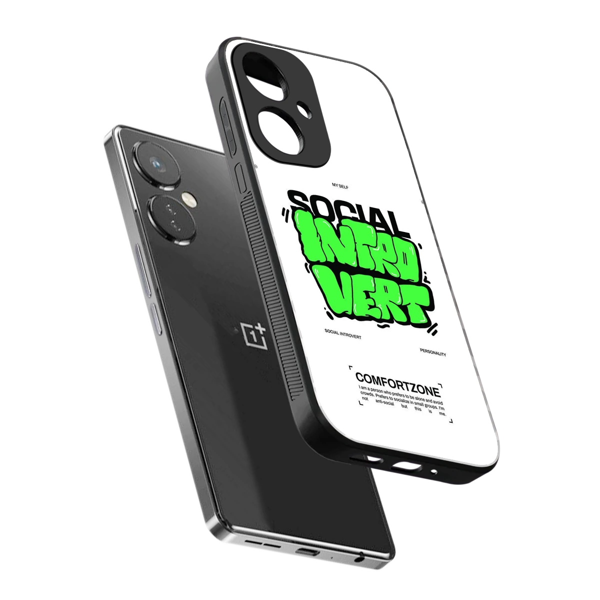 Social Introvert sleek oneplus nord ce 3 cover with tempered glass back and TPU edges