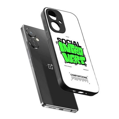 Social Introvert sleek oneplus nord ce 3 cover with tempered glass back and TPU edges