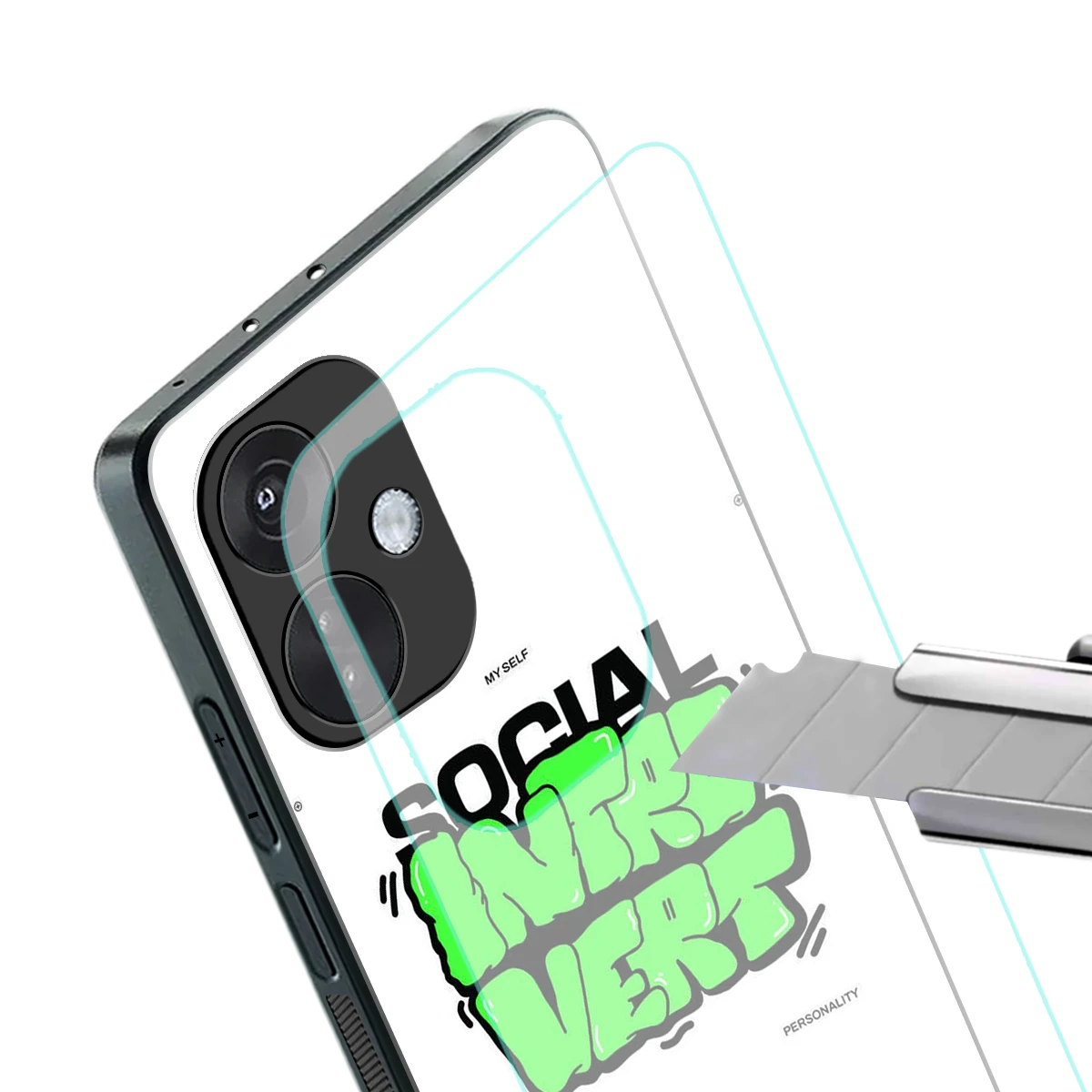 Social Introvert stylish phone case for oneplus nord ce 3 | glossy glass and slim fit