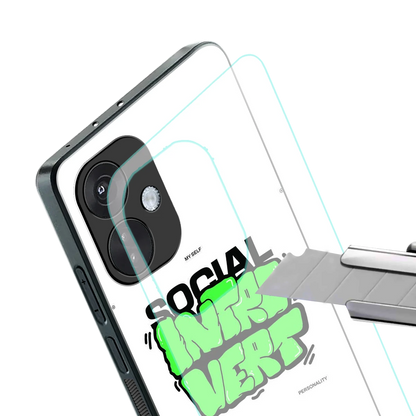 Social Introvert stylish phone case for oneplus nord ce 3 | glossy glass and slim fit