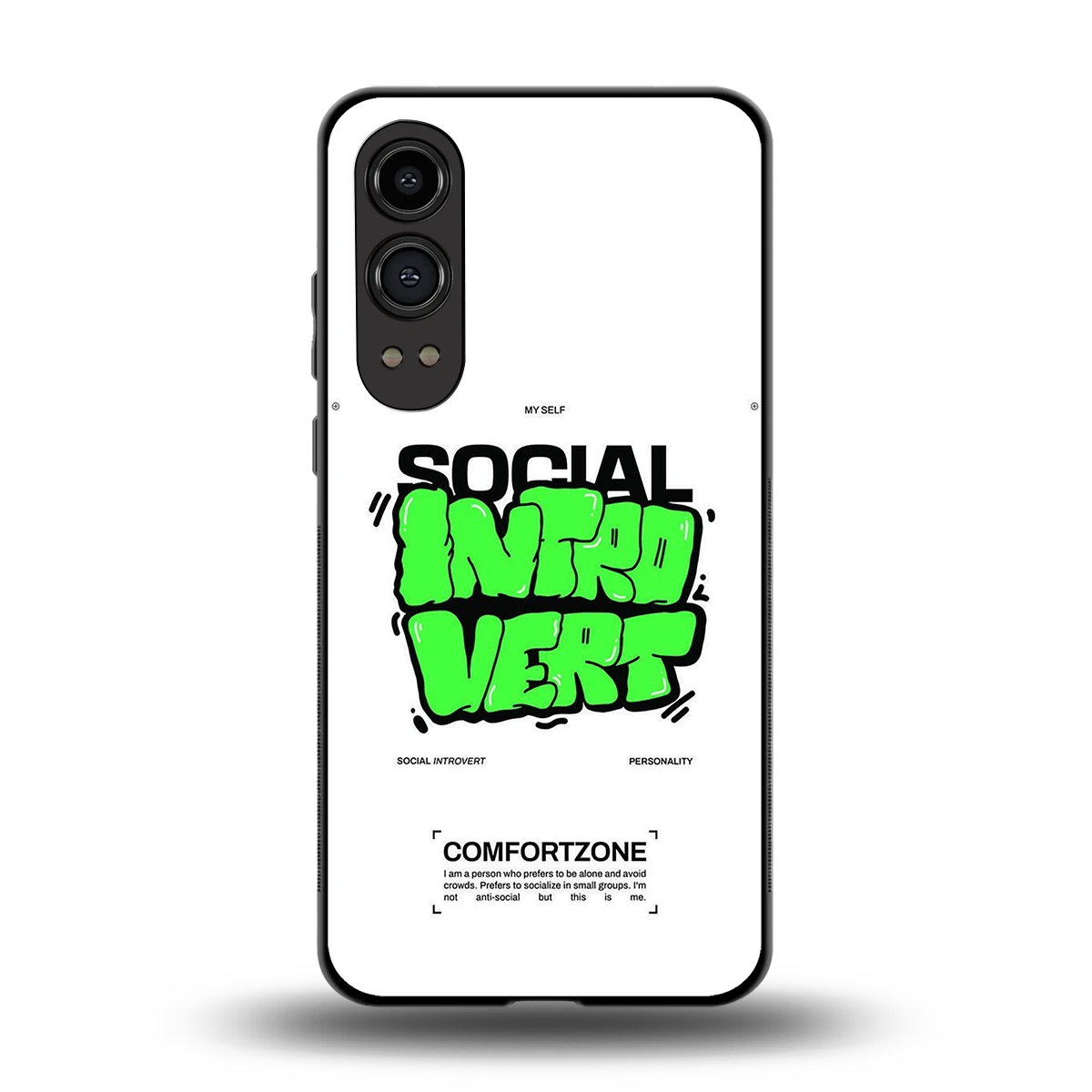 Social Introvert back phone cover | glass case for oneplus nord ce 4 lite