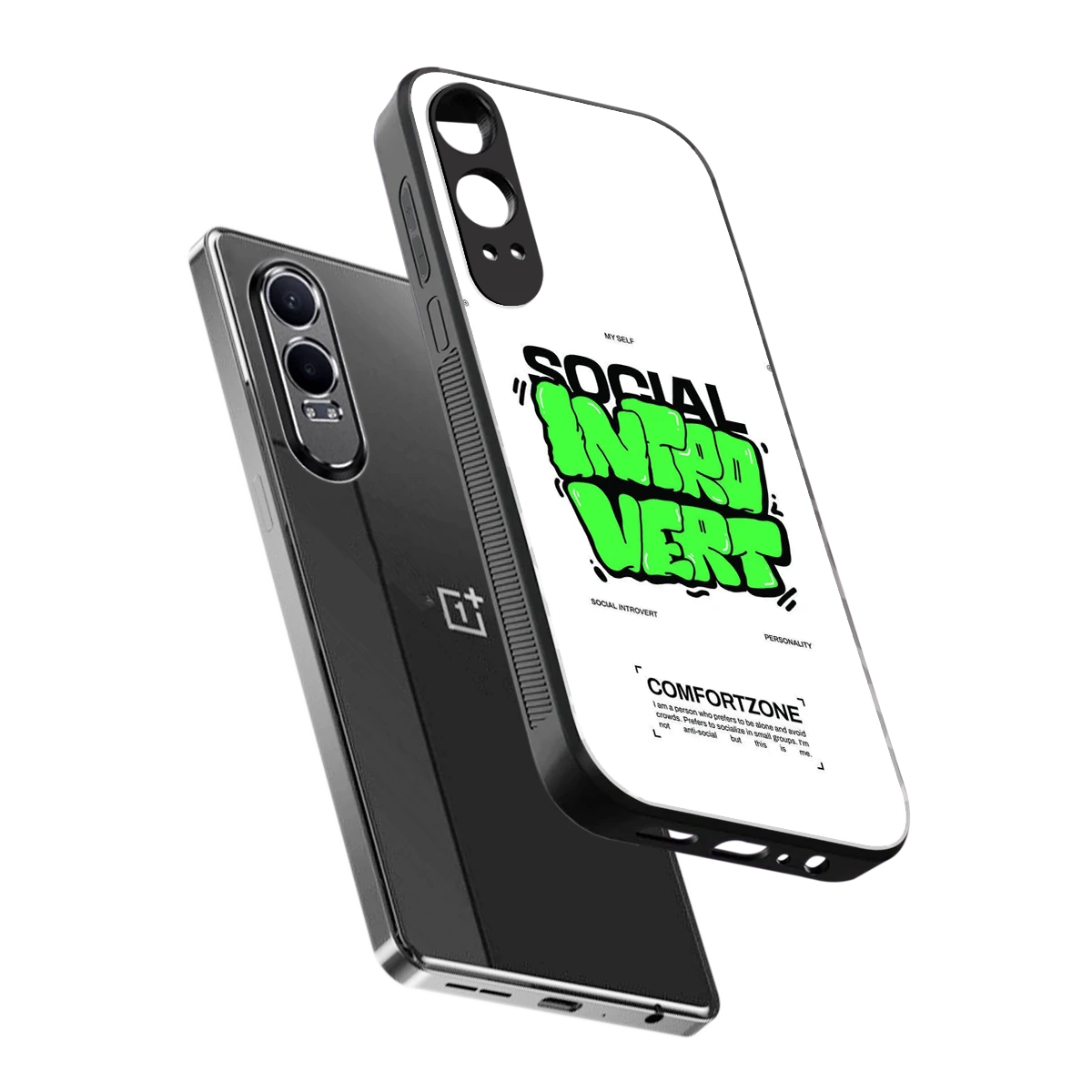 Social Introvert sleek oneplus nord ce 4 lite cover with tempered glass back and TPU edges
