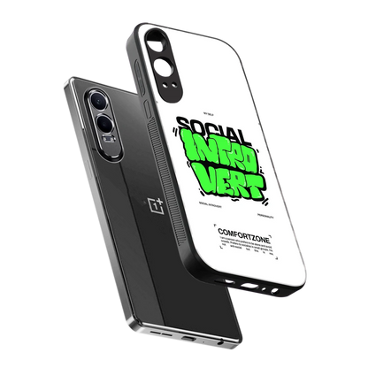 Social Introvert sleek oneplus nord ce 4 lite cover with tempered glass back and TPU edges