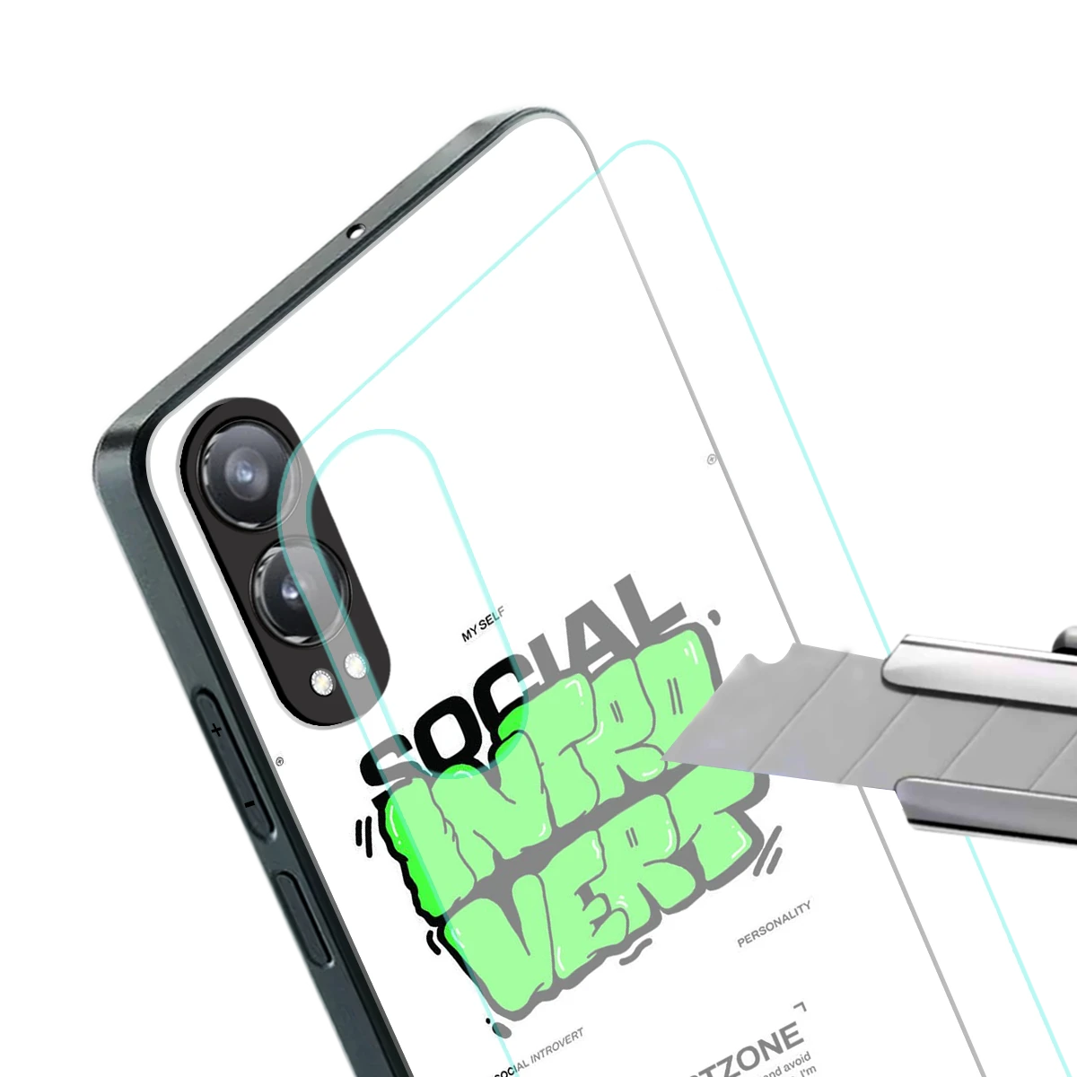 Social Introvert stylish phone case for oneplus nord ce 4 lite | glossy glass and slim fit