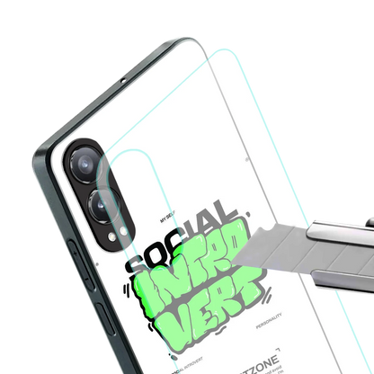 Social Introvert stylish phone case for oneplus nord ce 4 lite | glossy glass and slim fit