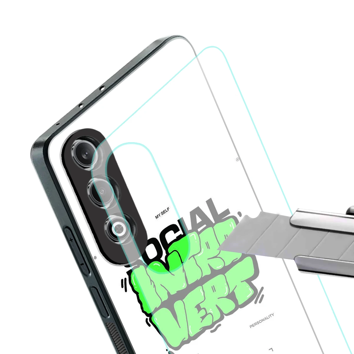 Social Introvert stylish phone case for oneplus nord ce 4 | glossy glass and slim fit