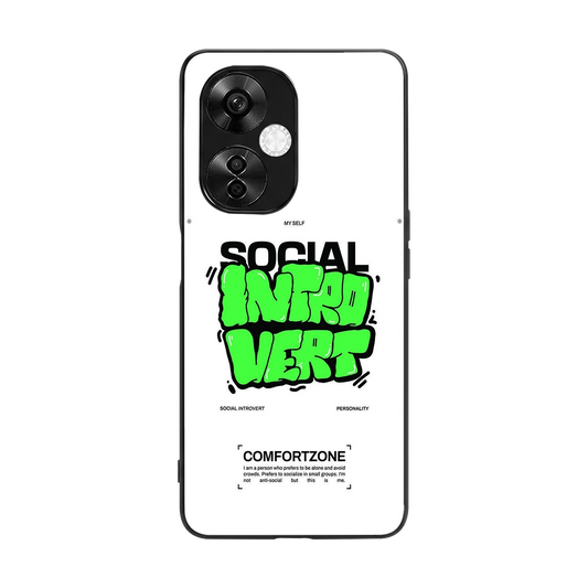 Social Introvert back phone cover | glass case for oneplus nord ce 3 lite