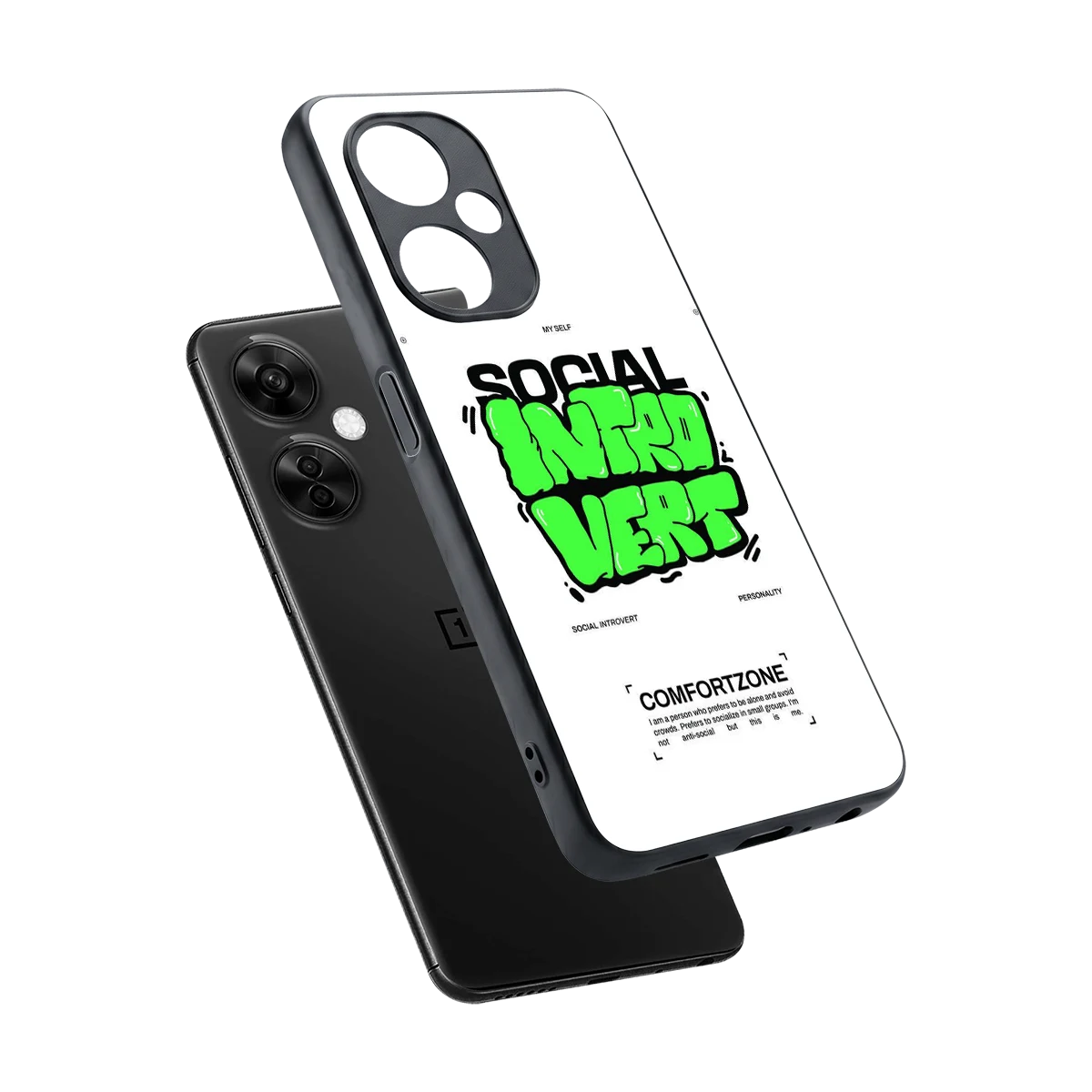 Social Introvert sleek oneplus nord ce 3 lite cover with tempered glass back and TPU edges